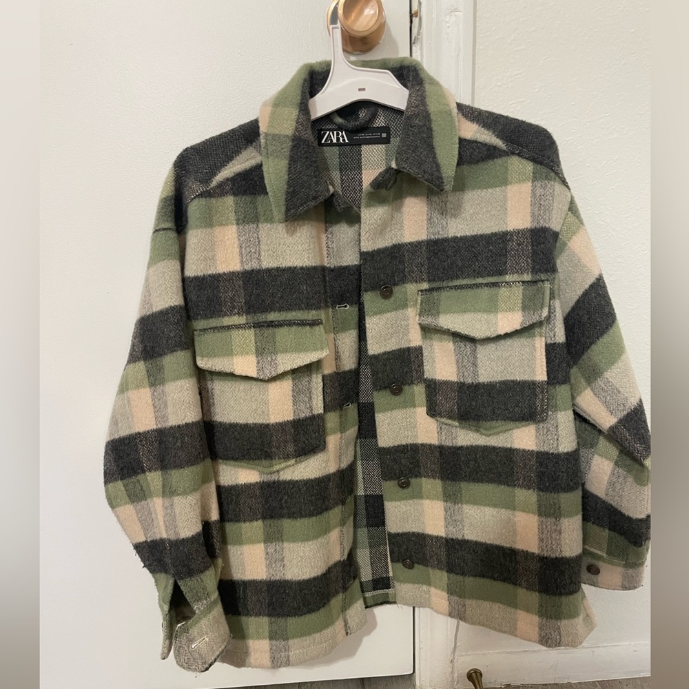 Zara Green Plaid Shacket